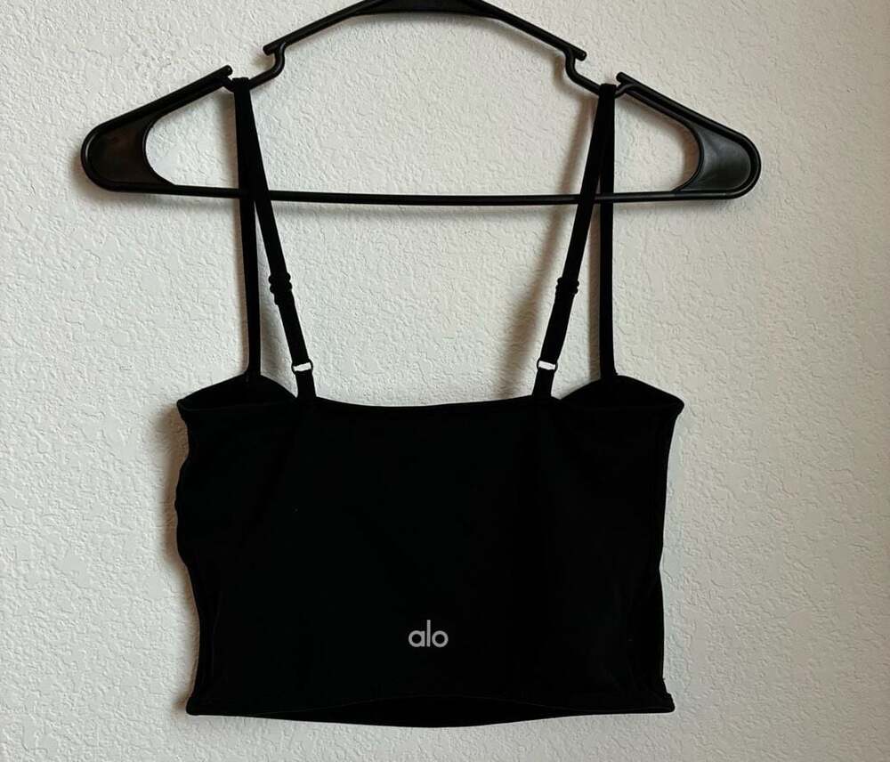 Alo Yoga Airbrush Streamlined Bra Tank in Black Size Small